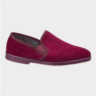 Exeter Mens Twin Gusset Slipper in Red