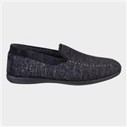 Cotswold Stanley Mens Black Loafer Slipper (Click For Details)