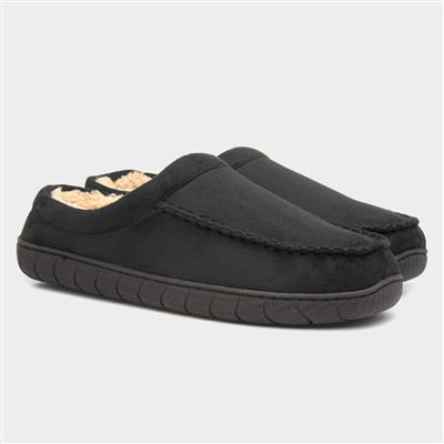 Mens Black Mule Slipper