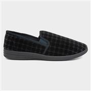 The Slipper Company Mens Twin Gusset in Navy Check (Click For Details)