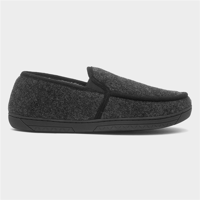 Men's Grey Warm Lined Moccasin