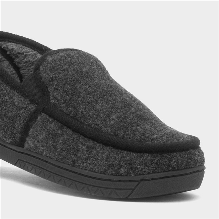 Men's Grey Warm Lined Moccasin