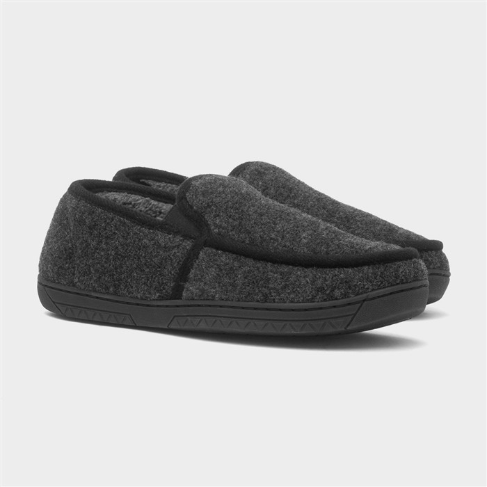 Men's Grey Warm Lined Moccasin