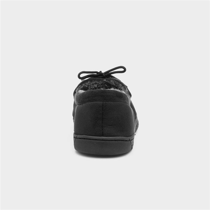 Mens Black Bow Moccasin