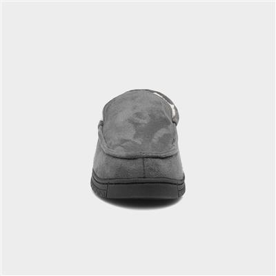 Mens Grey Warm Lined Moccasin