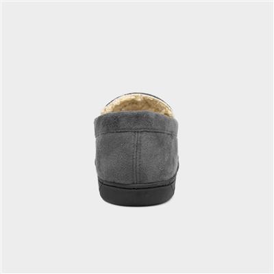 Mens Grey Warm Lined Moccasin