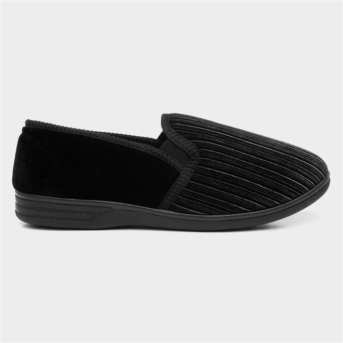 Mens Black Full Slipper