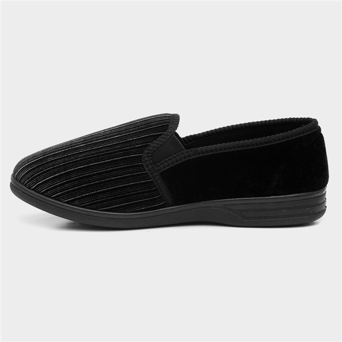 Mens Black Full Slipper