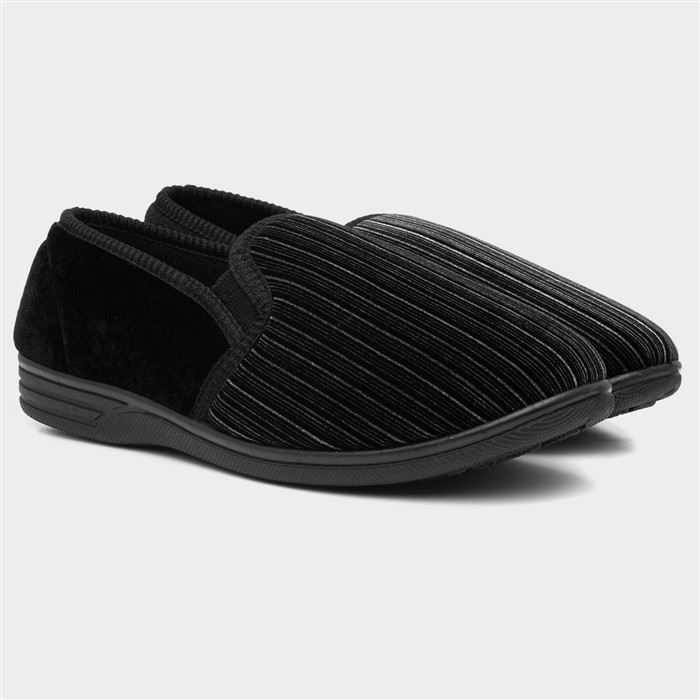 Mens Black Full Slipper