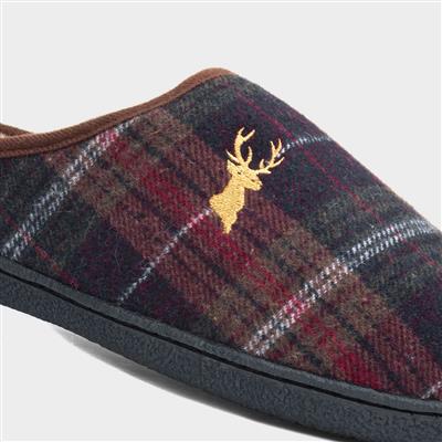 Wharfedale Mens Brown Tartan Mule