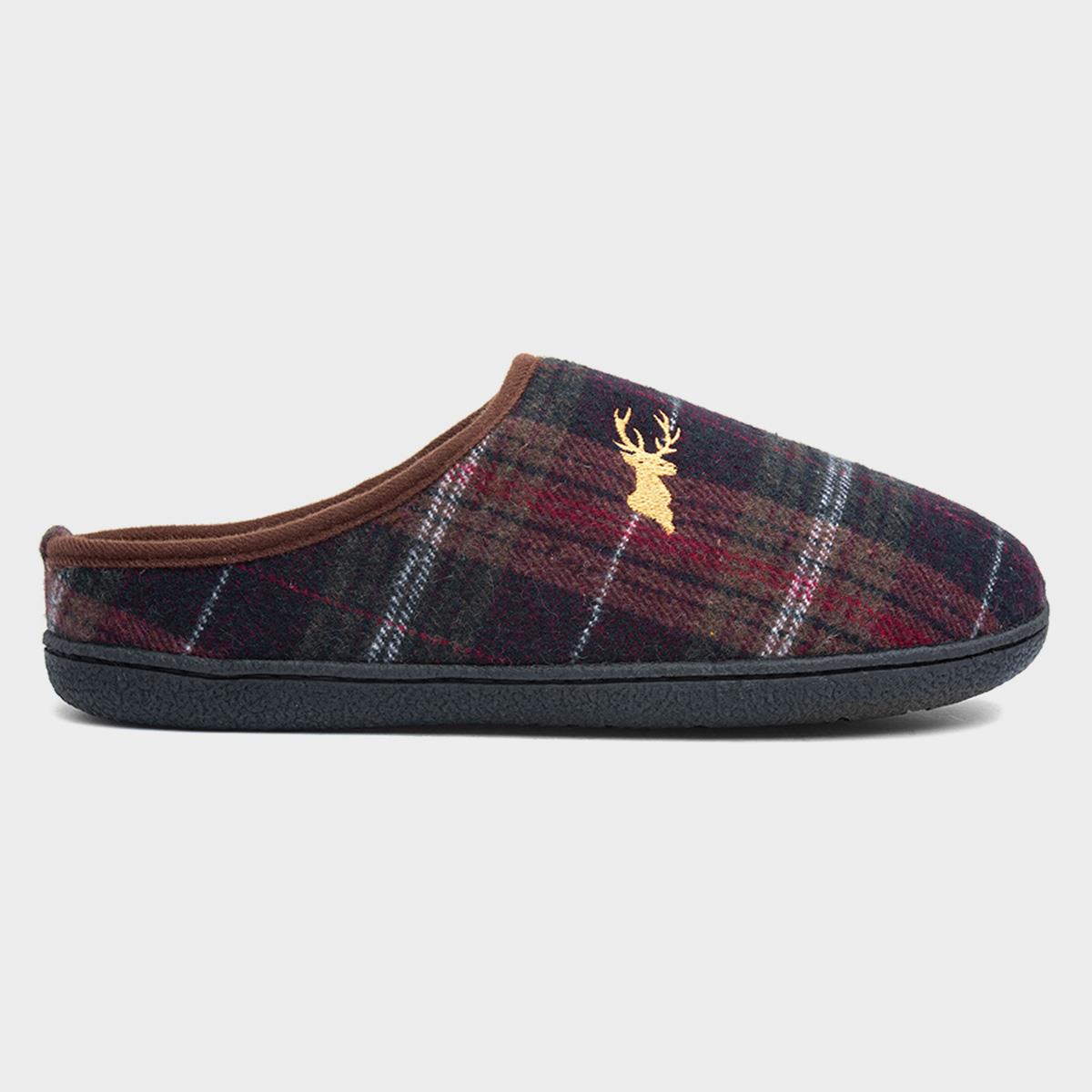 Wharfedale Mens Brown Tartan Mule