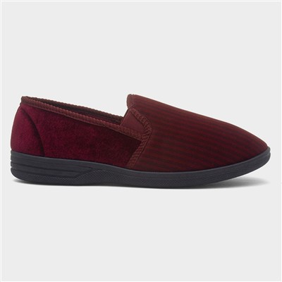 Mens Burgundy Full Slipper