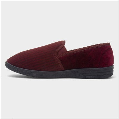 Mens Burgundy Full Slipper