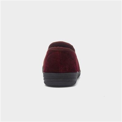 Mens Burgundy Full Slipper
