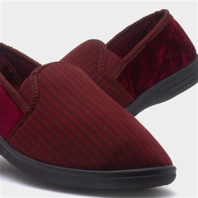 Mens Burgundy Full Slipper