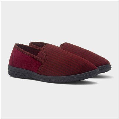 Mens Burgundy Full Slipper