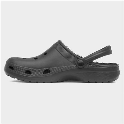 Mens Black Warm Lined EVA Slipper