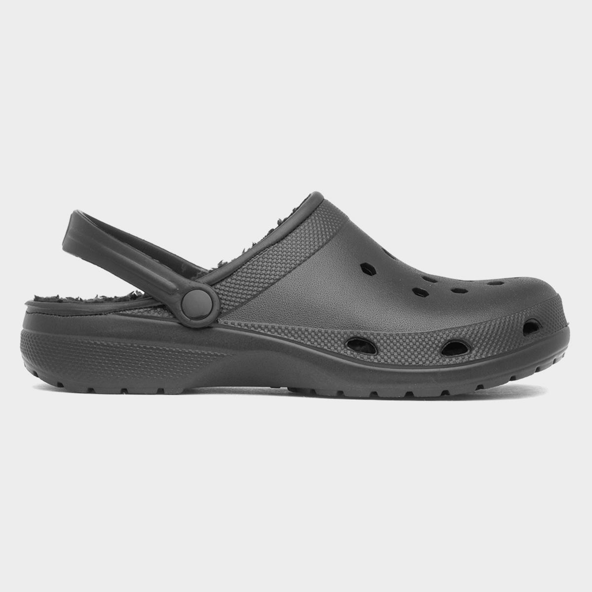 Mens Black Warm Lined EVA Slipper