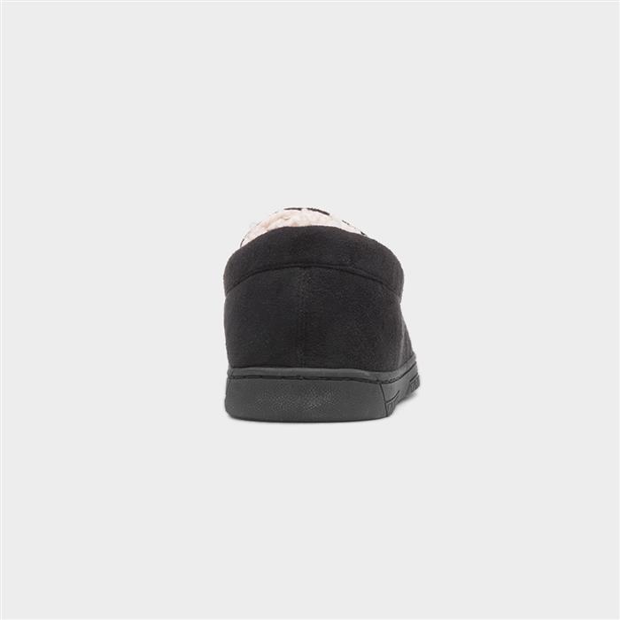 Mens Black Warm Lined Moccasin