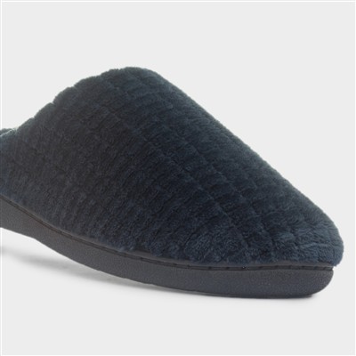 Mens Navy Mule Slippers