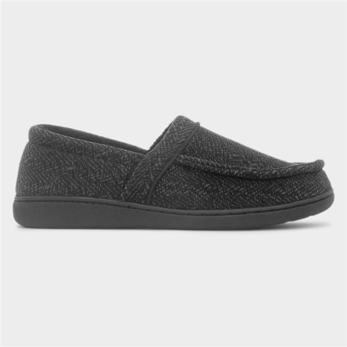Mens Black & Grey Full Slipper