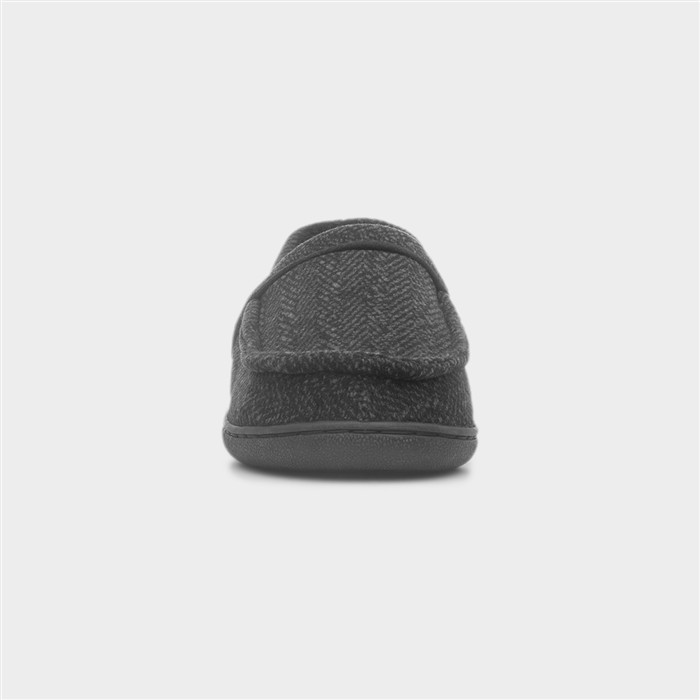 Mens Black & Grey Full Slipper