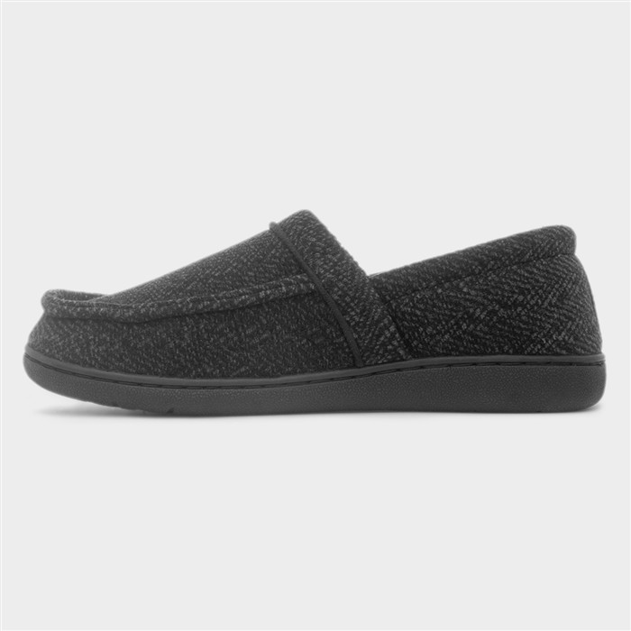 Mens Black & Grey Full Slipper
