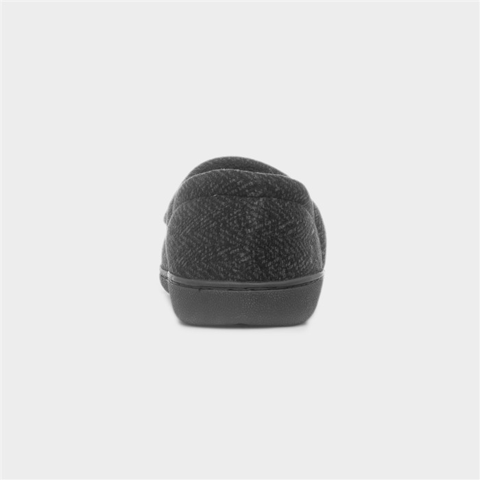 Mens Black & Grey Full Slipper