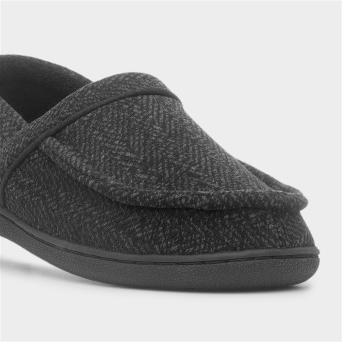 Mens Black & Grey Full Slipper