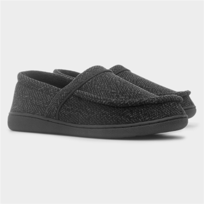 Mens Black & Grey Full Slipper