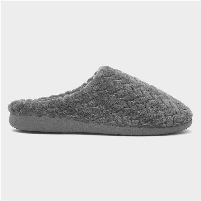 Mens Grey Mule Slipper