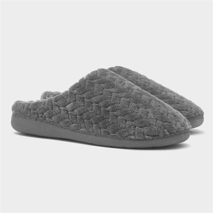 Mens Grey Mule Slipper
