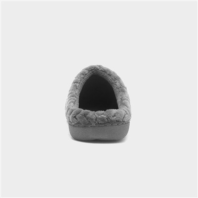 Mens Grey Mule Slipper