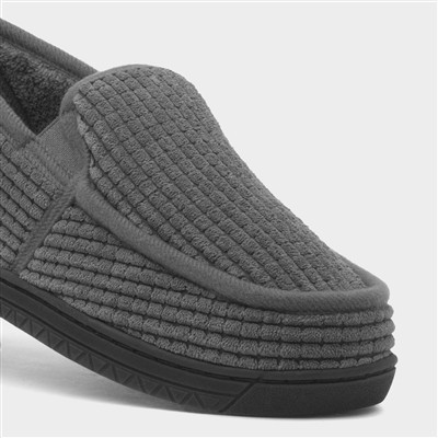 Mens Grey Full Slipper