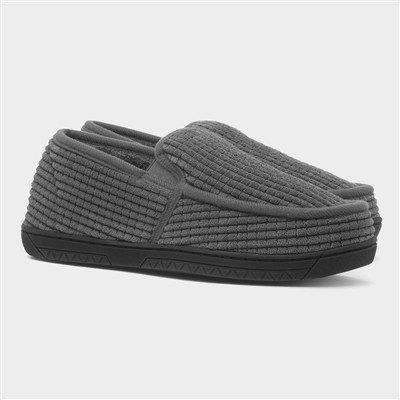Mens Grey Full Slipper