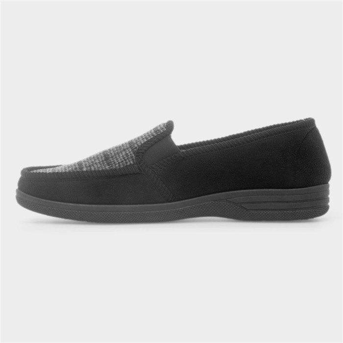 Mens Grey Warm Lined Slipper