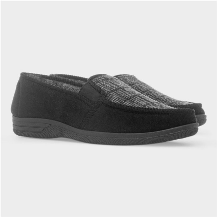Mens Grey Warm Lined Slipper
