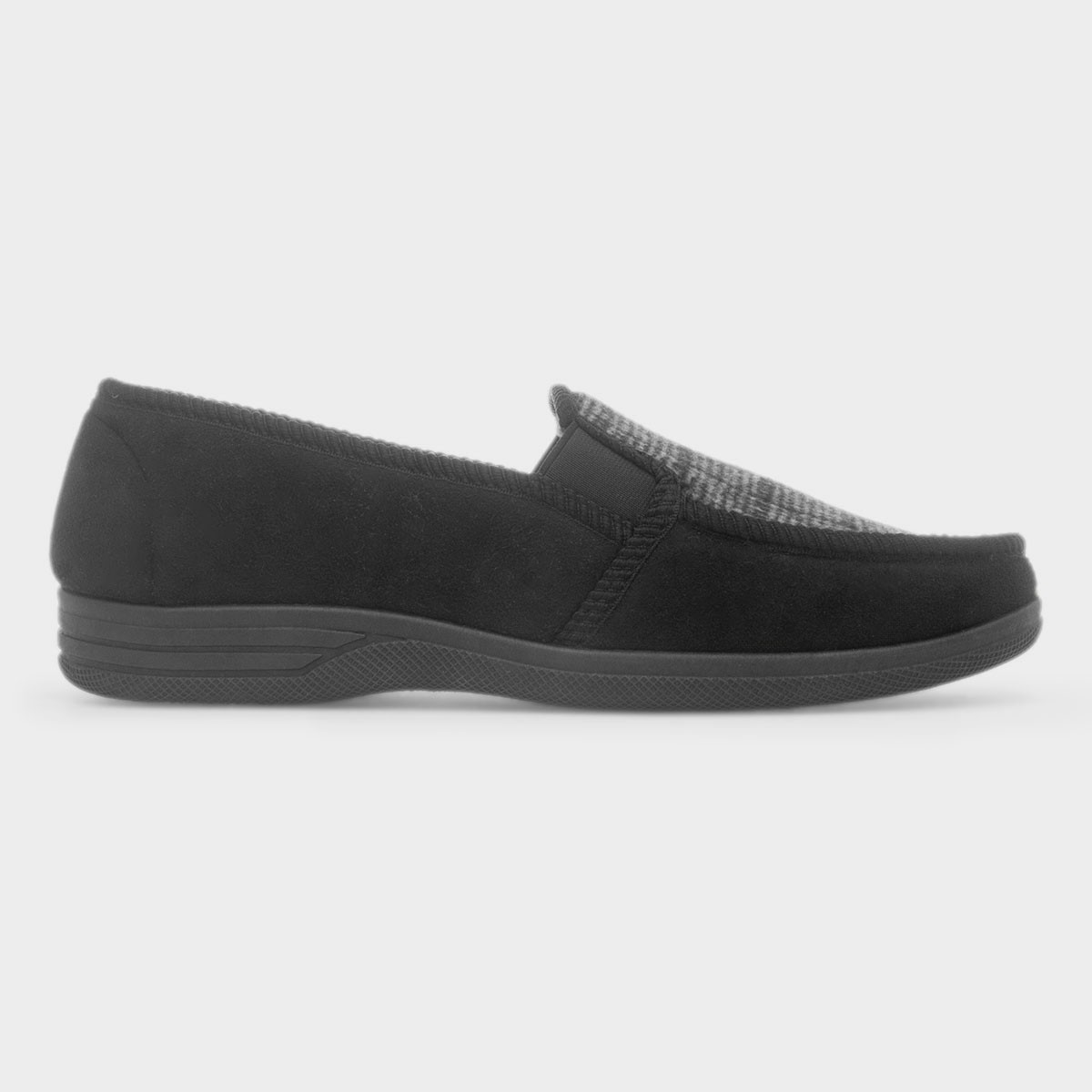 Mens Grey Warm Lined Slipper