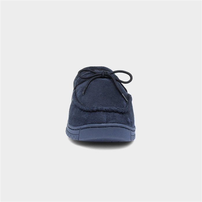 Mens Navy Bow Moccasin