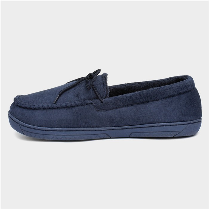 Mens Navy Bow Moccasin