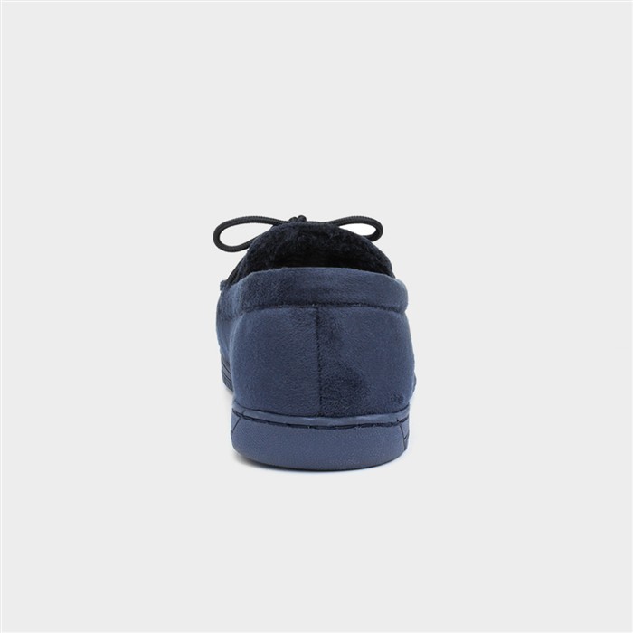 Mens Navy Bow Moccasin