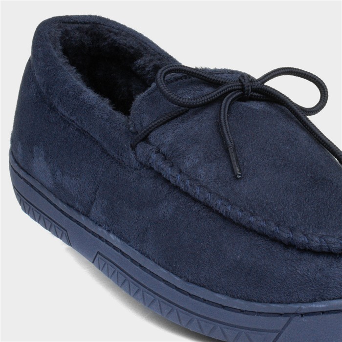 Mens Navy Bow Moccasin
