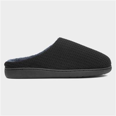 Rowan Mens Black Mule Slipper