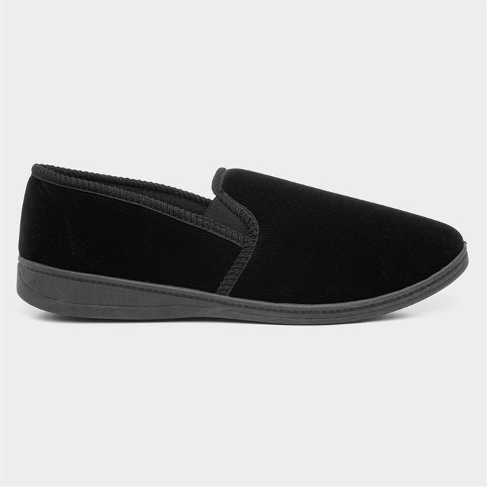 Mens Black Full Slippers