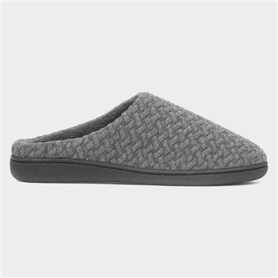 Mens Grey Mule Slippers