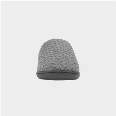 Mens Grey Mule Slippers