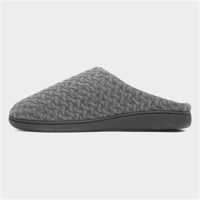 Mens Grey Mule Slippers