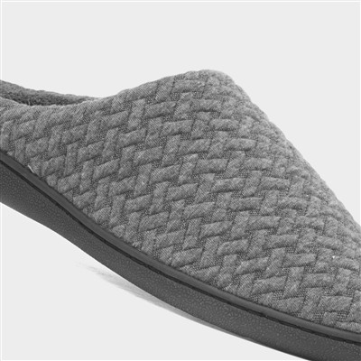 Mens Grey Mule Slippers