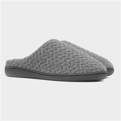 Mens Grey Mule Slippers