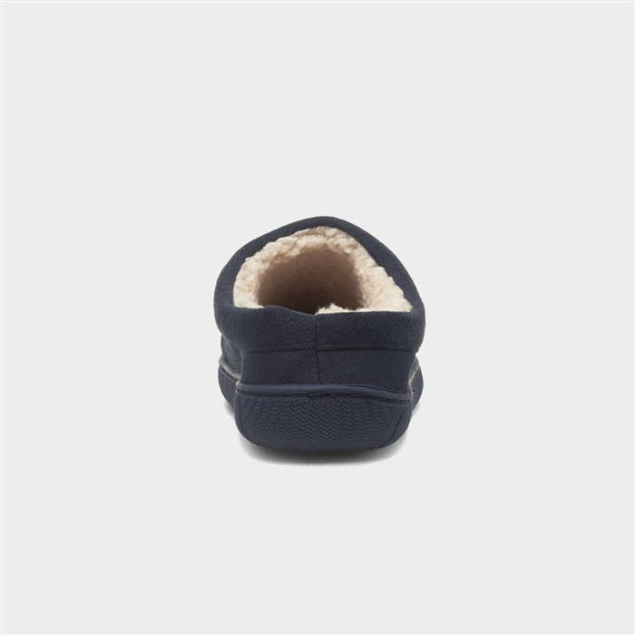 Mens Navy Warm Lined Mule